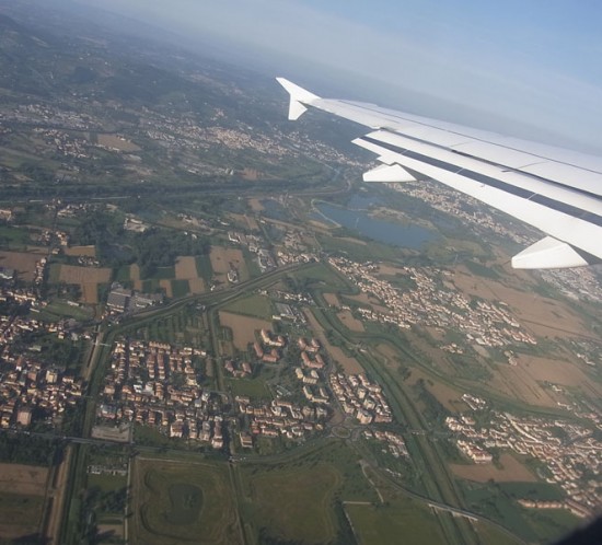 飛行機からフィレンツェの風景