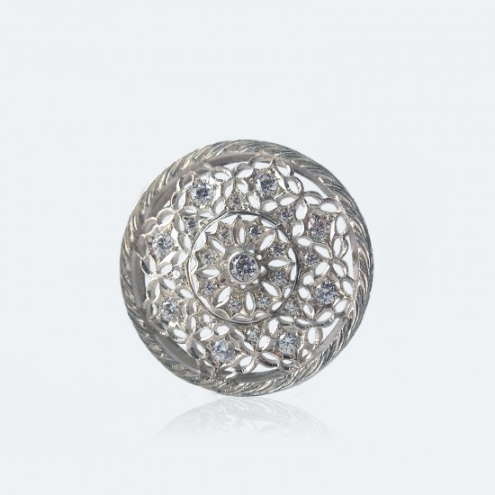 フィレンツェ透かし彫りのダイヤブローチ