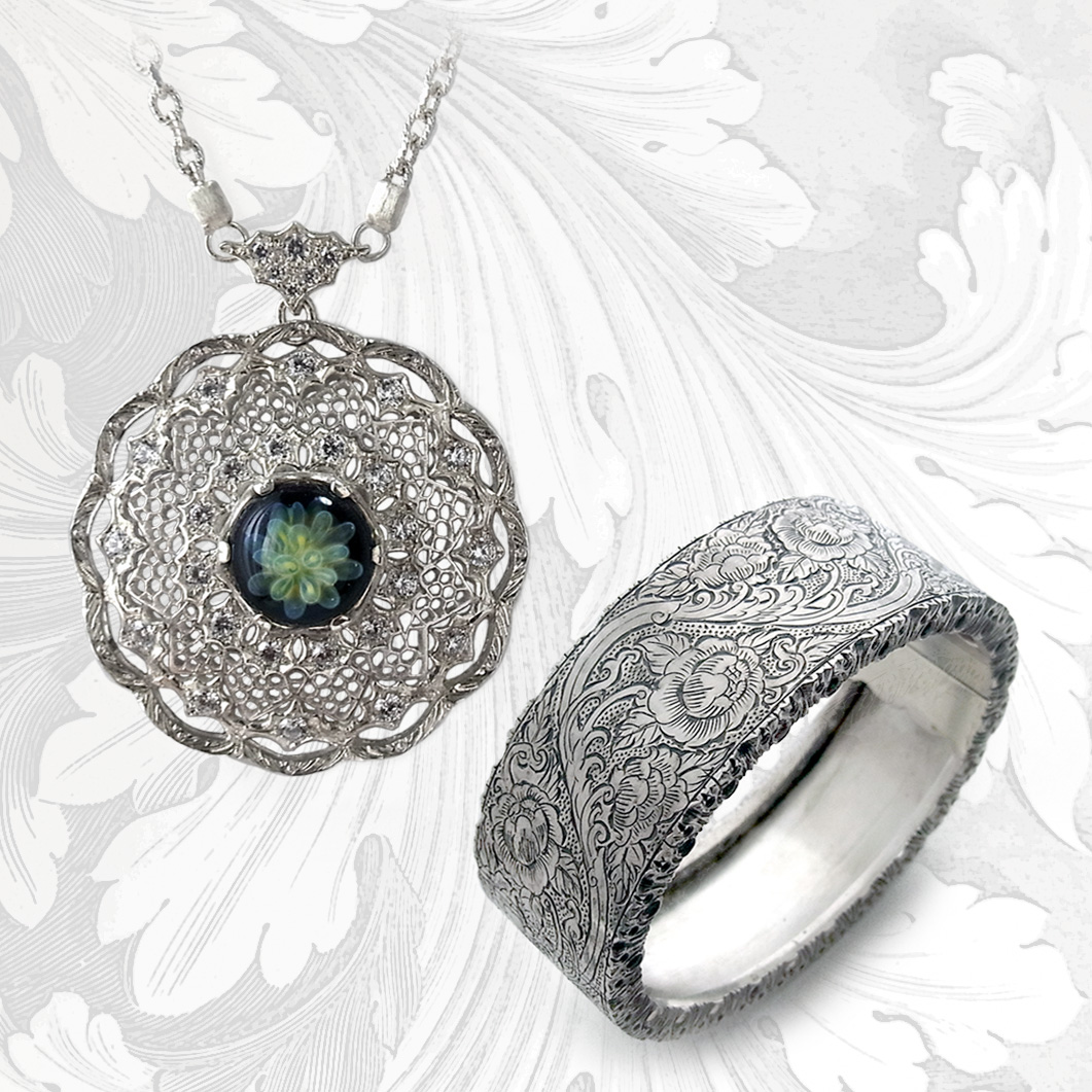 フィレンツェ彫りのジュエリー