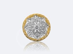 フィレンツェ透かし彫りのダイヤブローチ