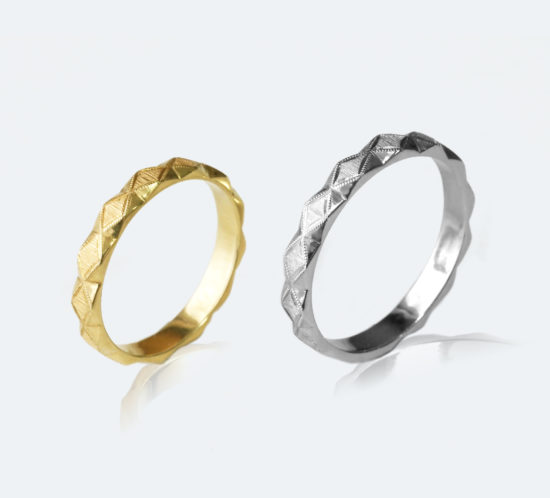 イタリア フィレンツェ彫り マリッジリング