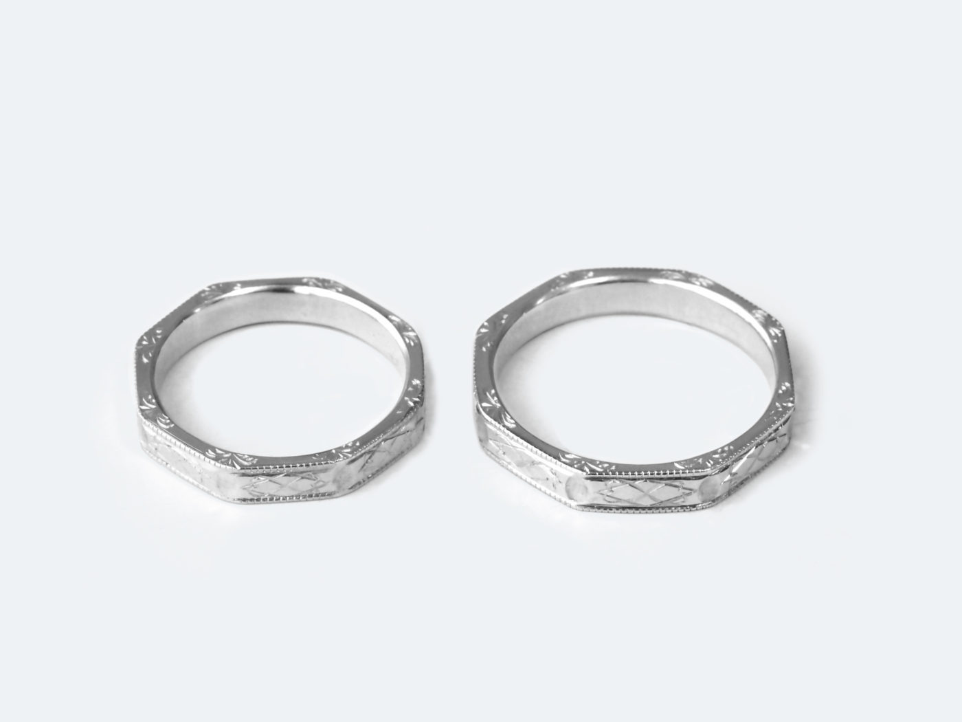 イタリア フィレンツェ彫り マリッジリング