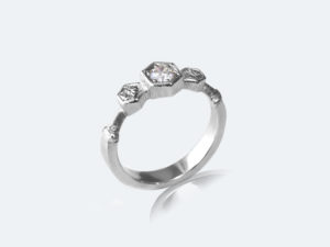 イタリア フィレンツェ彫り エンゲージリング