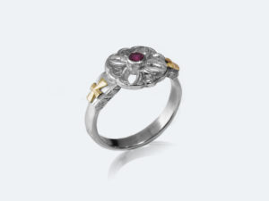 フィレンツェ彫りのクロスリング