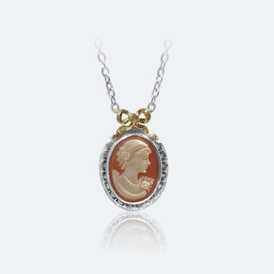 フィレンツェ彫りシェルカメオネックレス