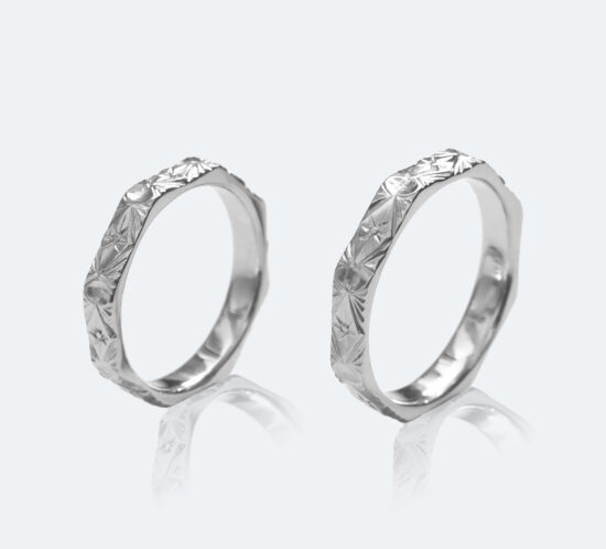 イタリア フィレンツェ彫り マリッジリング