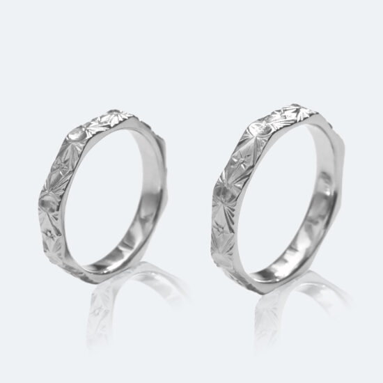 イタリア フィレンツェ彫り マリッジリング