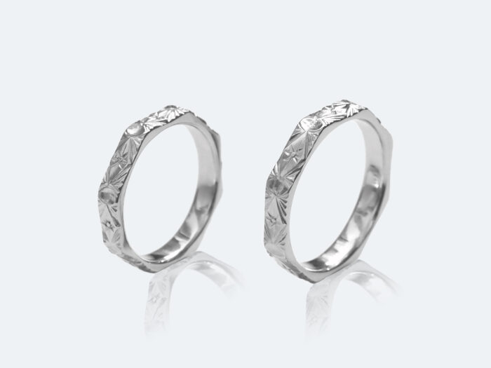 イタリア フィレンツェ彫り マリッジリング