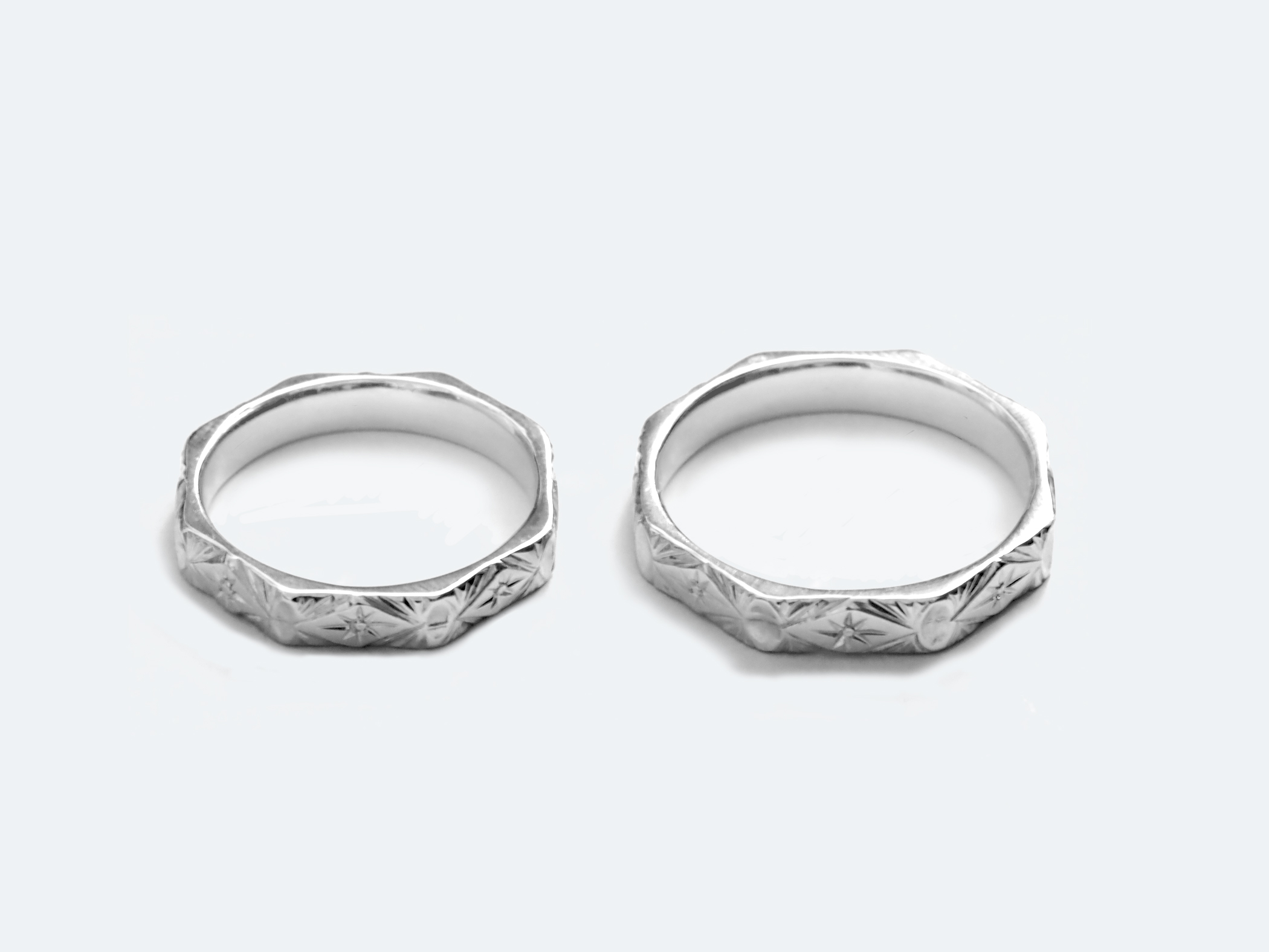 イタリア フィレンツェ彫り マリッジリング