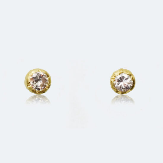 イタリア フィレンツェ彫り一粒ダイヤピアス