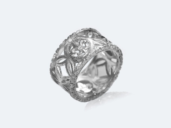 フィレンツェ透かし彫りのオーダーメンズリング